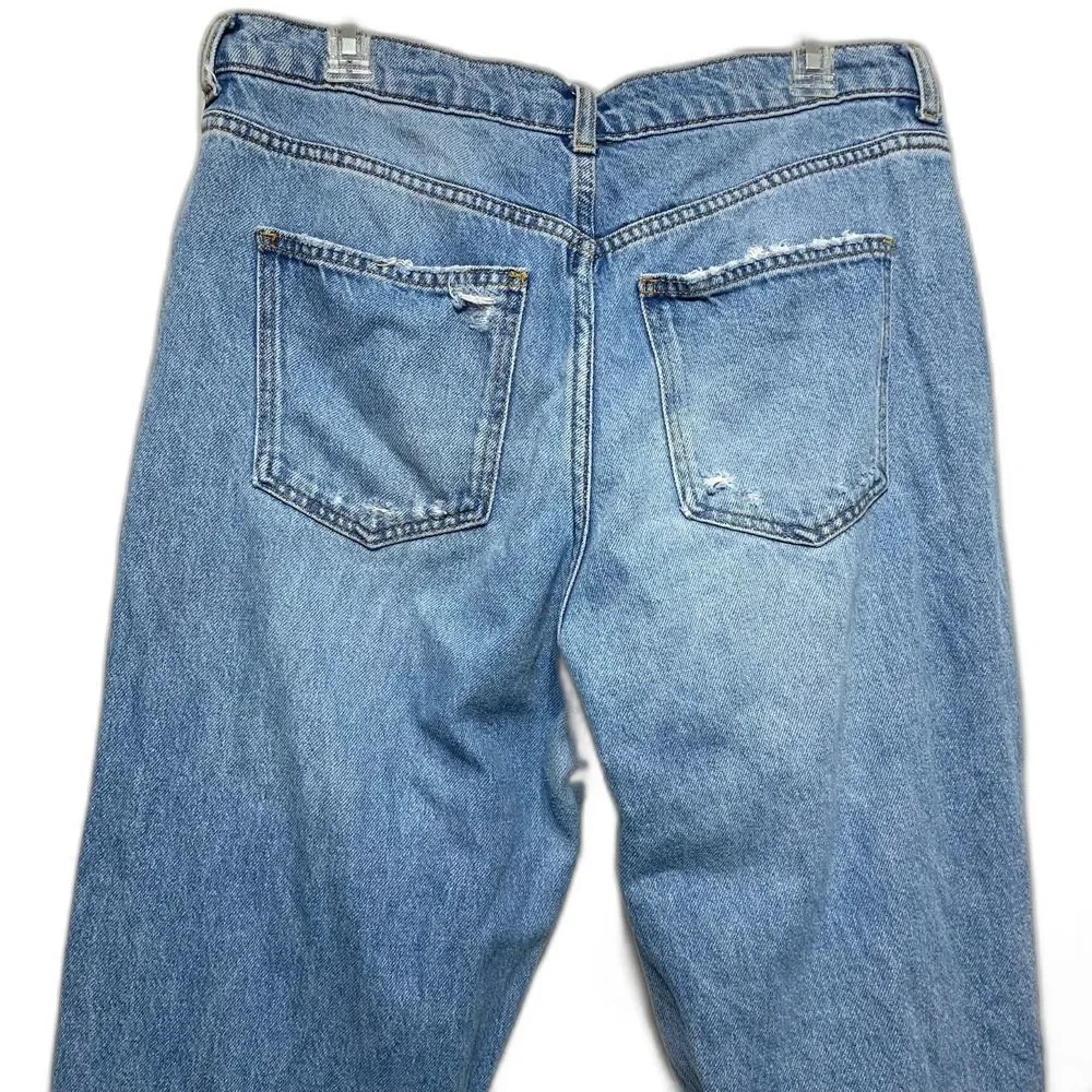 Zara High Rise Distressed Blue Jeans - Picture 8 of 9